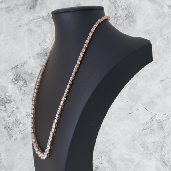 18K Silver Diamonart Graduated Stone 17.5" Necklace - Picture 2 of 10